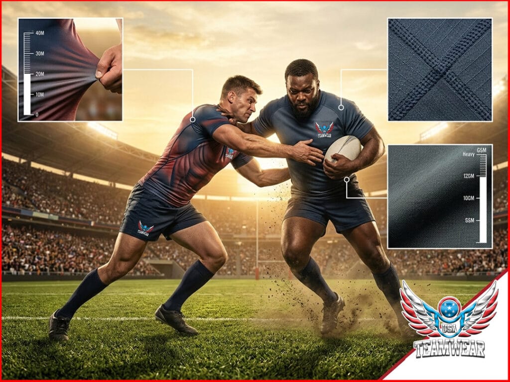 Compare compression vs. durability in custom rugby uniforms