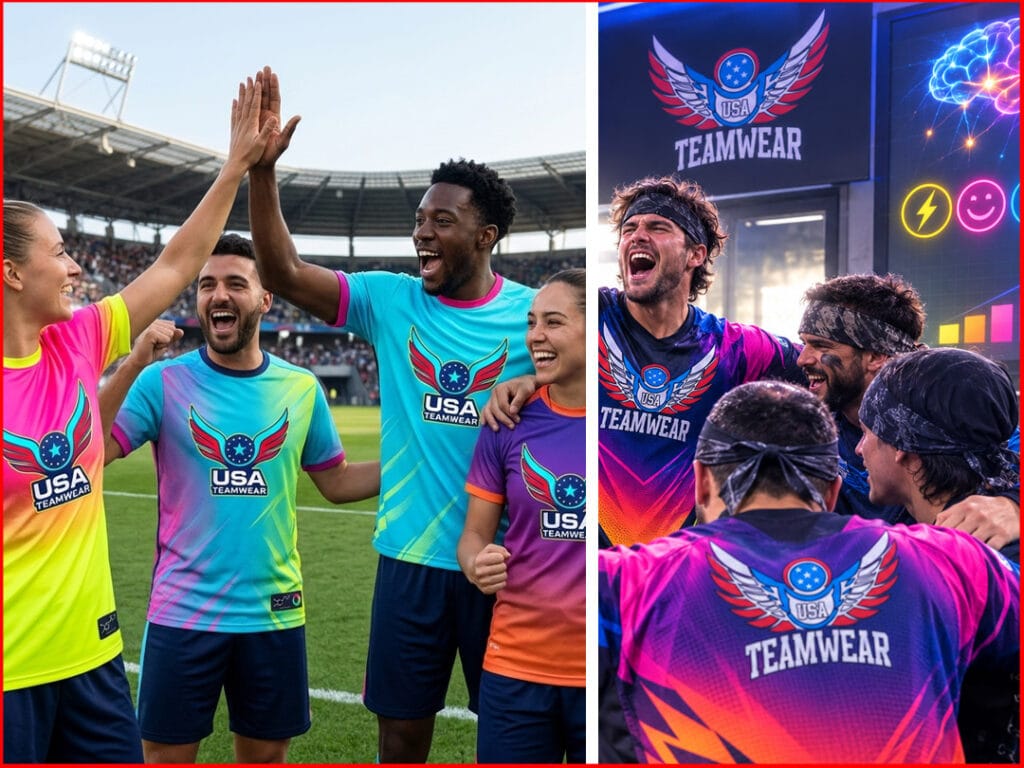USA TEAMWEAR How dopamine color psychology, neon jerseys, and gradient designs boost team morale